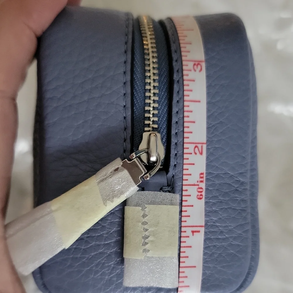 Coach X Disney Cinderella Pebbled Blue Leather Cosmetic Bag - Picture 8 of 10